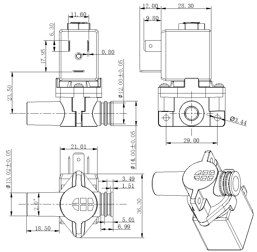 饮水机电磁阀KDL-0955V-01